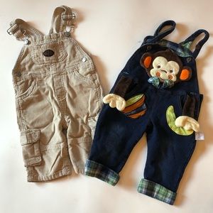 Baby Overalls Lot of 2 Monkey Corduroy